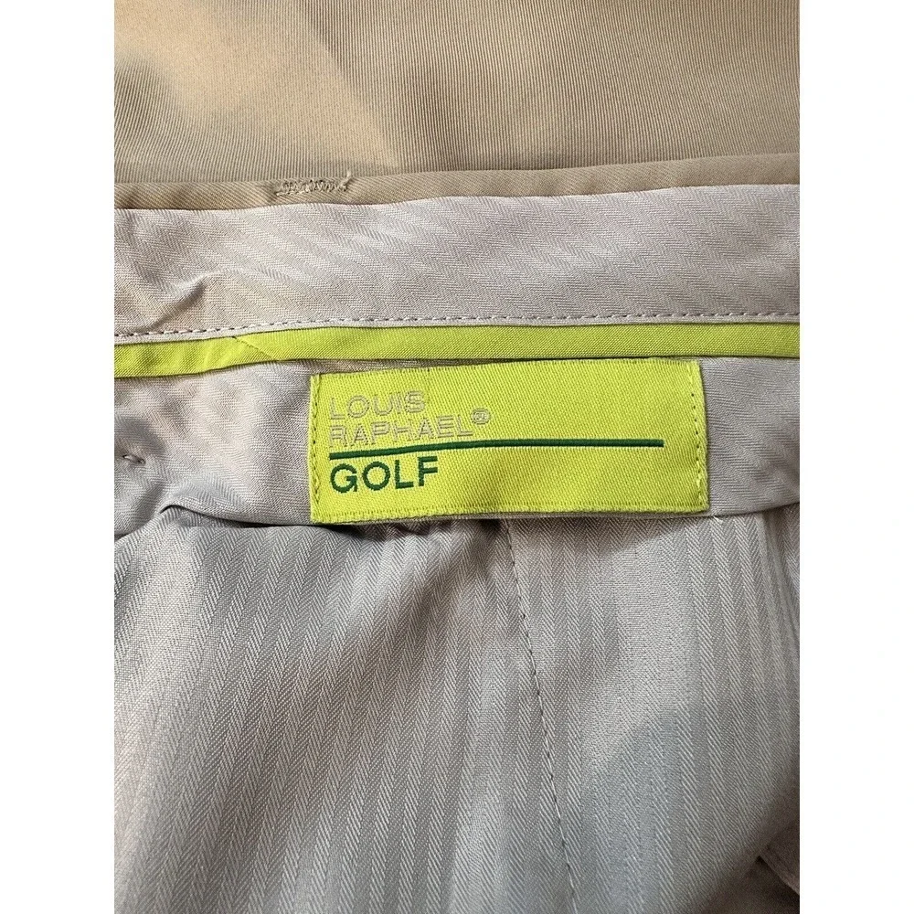 Louis Raphael Beige Golf Shorts Men's Size 34‎ Pleated Polyester NWOT